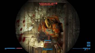 Fallout 4 - Dodging A Grenade, Then Killing A Hound And A Super Mutant In Slo-Mo