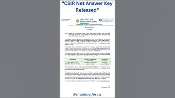 Csir Net 2023 Answer Key Released🔥💯