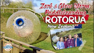 We ROLLED OFF A MOUNTAIN in an Inflatable Ball! Zorb Rotorua New Zealand | 197 Countries, 3 Kids