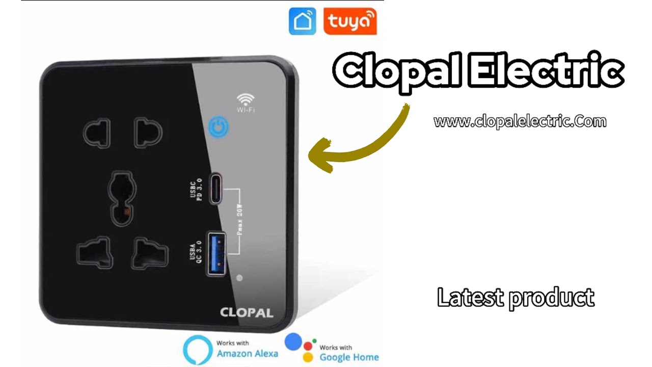 Clopal Black Smart Touch WIFI Switch Series with Mobile Control, Voice ...