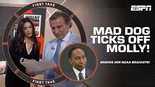 'YOU LITTLE HATER!' Mad Dog TICKED OFF Molly by bashing her NCAA brackets 😤 | First Take