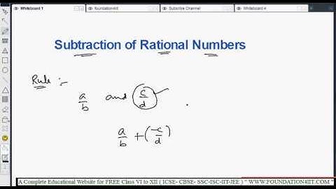 Subtraction of Rational Numbers || Class 8 Maths ICSE ||