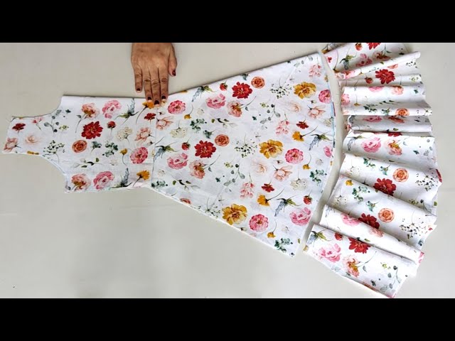 Designer Frill Frock Cutting And Stitching | Most Beautiful and easiest way  to make a frock | DIY - YouTube