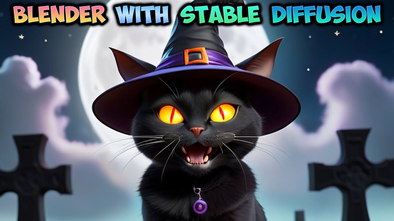 Blender with Stable Diffusion XL Tutorial - Halloween cat - YouTube