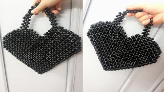 شنطة من الخرز اللولي قلب من الخرز بطريقة بسيطة 💞 heart beaded bag handmade beaded bags شنطة لولي