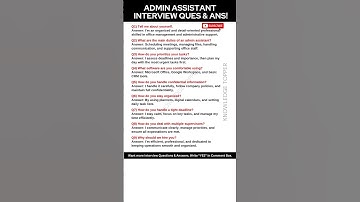 Admin Assistant Interview Questions and Answers | Administrative Assistant Interview Questions