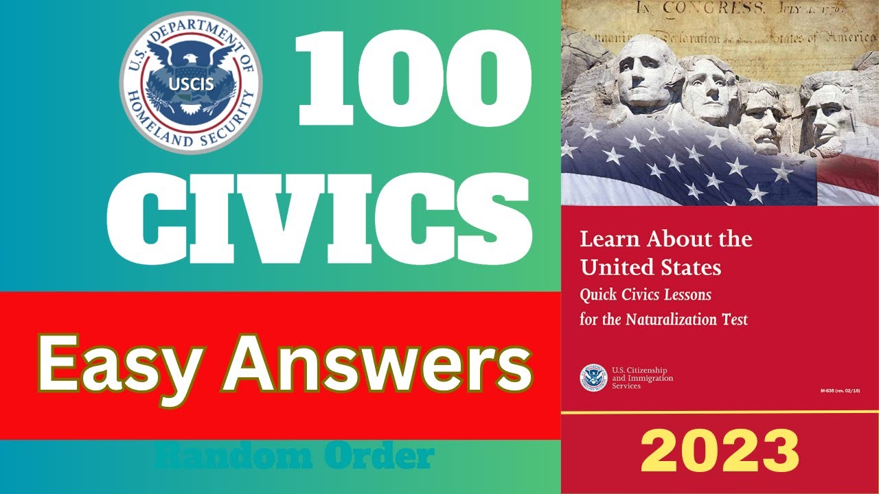 2023 (EASY Answer) USCIS Official 100 Civics Questions & Answers for US ...