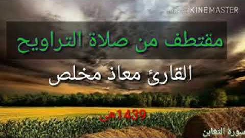 مقتطف من صلاة التراويح للقارئ معاذ مخلص 1439هى _ سورة التغابن mouad moukhliss