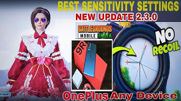 NEW BEST SENSITIVITY SETTING FOR PUBG BGMI ||ONEPLUS,9R,9,8T,7T,,7,6T,8,N105G,N100,Nord🔥