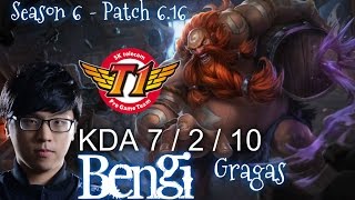 SKT T1 Bengi GRAGAS vs GRAVES Jungle - Patch 6.16 KR Ranked | League of Legends