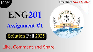 ENG201 Assignment 1 Solution 2025 | English 201 Assignment Solution | Learning With Abid Ali