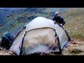 Solo Winter Mountain Camping in a Storm - Gale Force Wind and Rain