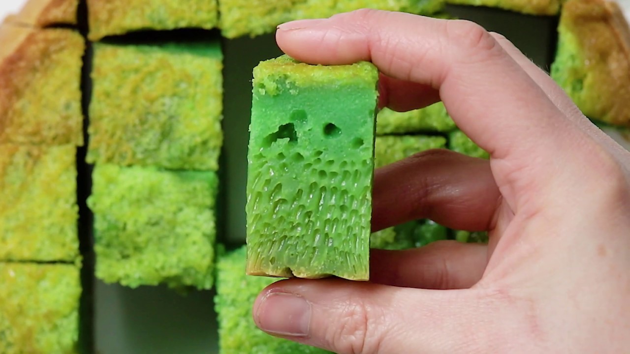 Pandan Honeycomb Cake Cubes? Don