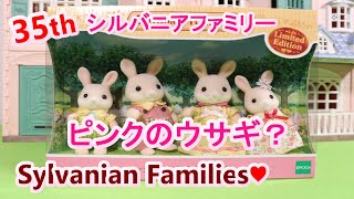 【開封】シルバニアファミリー / マーガレットウサギファミリー / 35周年限定【Sylvanian Families】35th  limited Edition / Margaret Rabbit