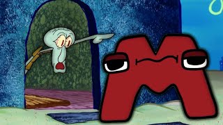 WOW Squidward KICKS OUT Dr Livesey Walk Alphabet Lore Letter M of his house