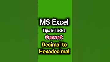 Convert Decimal to Hexadecimal #excel #exceltips #msoffice #exceltech #exceltricks #excel