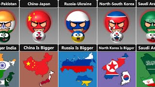 Who Is Shorter In Land? Enemy Countries Maps [Countryballs]
