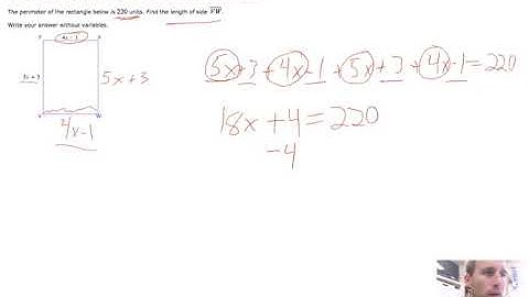 Finding a side length given the perimeter and side lengths with variables