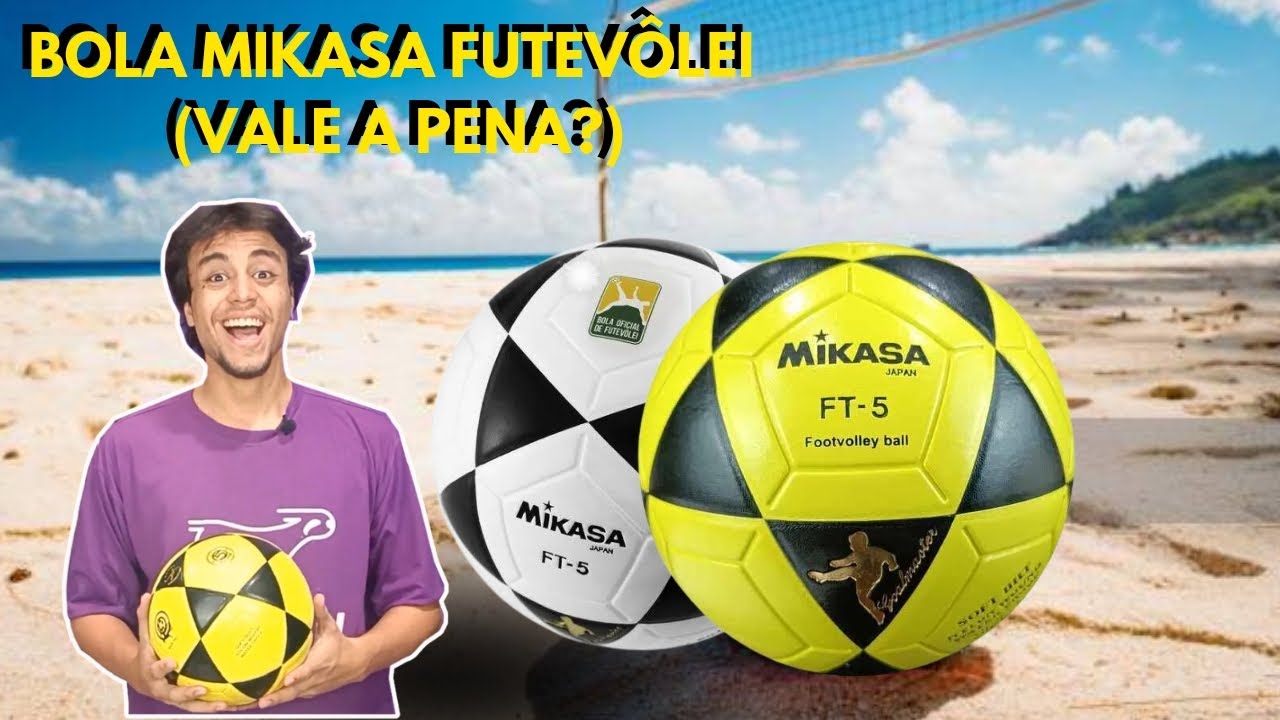 Bola De Futevolei Mikasa FT-4 Couro - Amarelo e preto em Promoção