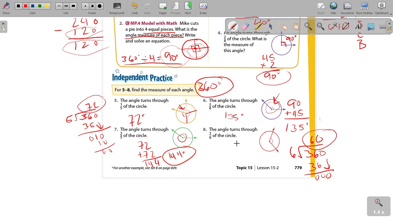 Pearson 15-2: Understand Angles and Unit Angles, Guided and Independent ...