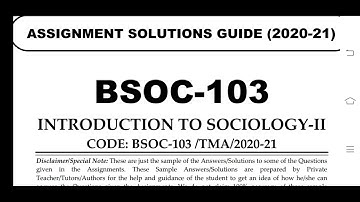BSOC 103 Ignou Solved Assignment