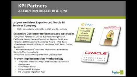 About KPI Partners : 2 of 13 : Webinar : OBIEE Analytics for ERP Clients