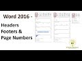 Word 2016 - Working with Headers, Footers and Page Numbers