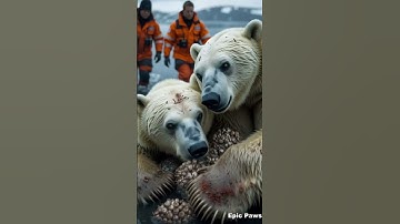 Rescue Team Saves Polar Bears from Millions of Barnacles Parasites 🐻‍❄️ #animals #rescue #whitetiger