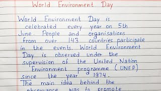 Write a short essay on World Environment Day | Essay Writing | English