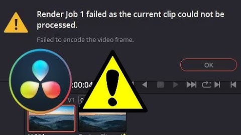 Failed to Encode the Video Frame in DaVinci Resolve.