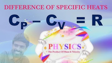 DIFFERENCE OF TWO SPECIFIC HEATS -MV #Cp-Cv=R