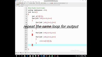 Transpose of 2d array in c++.