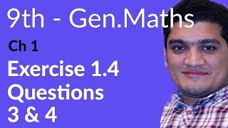 9th Class General Math, Ch 1, lec 1, Exercise 1.4 Question no 3 & 4-Matric Part 1 Gen Math