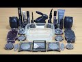BLACK SLIME Mixing makeup and glitter into Clear Slime Satisfying Slime Videos