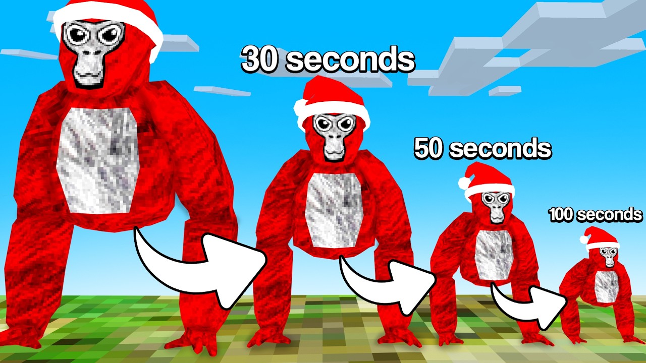 Gorilla Tag But Every Second I Get SMALLER..