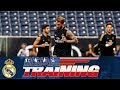 Real Madrid train at the NRG Stadium in Houston