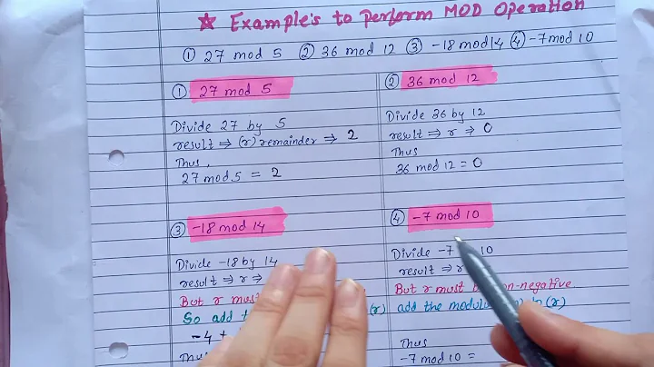 Cryptography and Network Security: #2 Modulo Arithmetic and Basic Concept