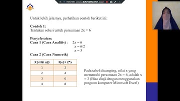 Video pembelajaran Mata Kuliah Metode Numerik