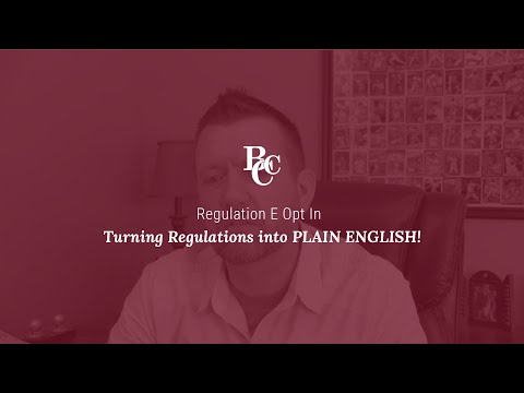 Vídeo: Què significa Reg E opt-in?