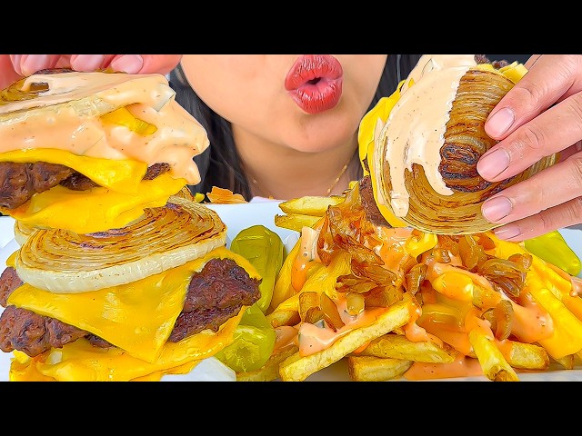ASMR IN-N-OUT BURGER FLYING DUTCHMAN & ANIMAL STYLE FRIES | EATING SOUNDS