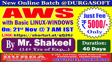 AWS with Basic LINUX-WINDOWS Online Training @ DURGASOFT