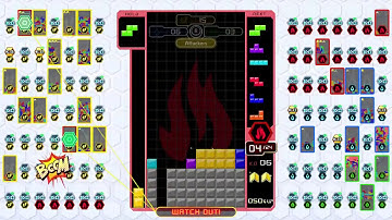 all clear again but with garbage this time in tetris 99 teams mode!