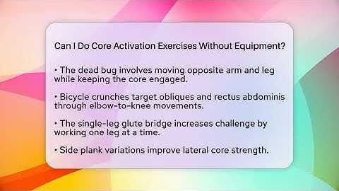 Can I Do Core Activation Exercises Without Equipment? - Running Beyond Limits