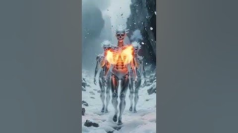 Skeleton Burning in Snowing Weired Creatures | AI Surreal monster AI Generated Monster #horror