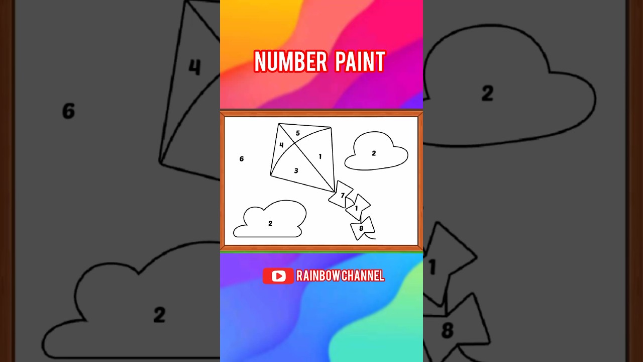 Kite Coloring Painting and drawing for children by Rainbow Channel 