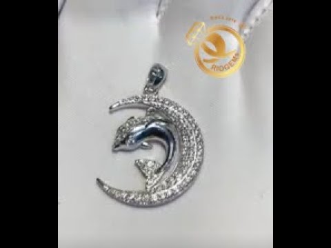 Mặt dây chuyền Cá Heo VÀNG Ý đính KIM CƯƠNG TỰ NHIÊN