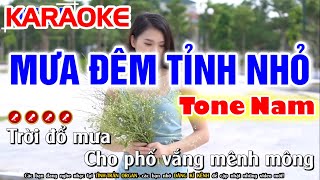 Mưa Đêm Tỉnh Nhỏ Karaoke Nhạc Sống Tone Nam  - Tình Trần Organ