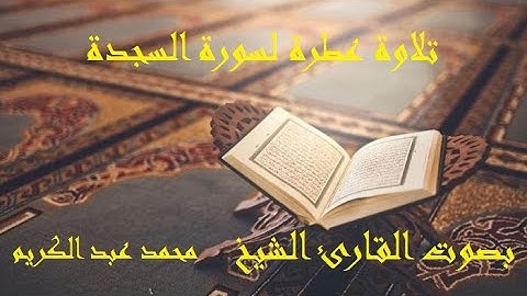 32- تلاوة عطرة لسورة  السجدة بصوت القارئ الشيخ  محمد عبد الكريم - مكتوبة
