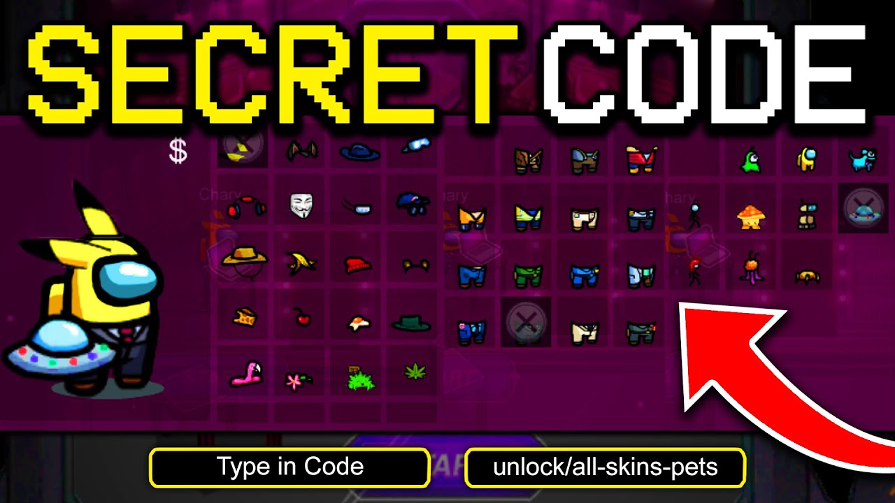 SECRET CODE TO UNLOCK CUSTOM SKINS, PETS & HATS FOR FREE IN AMONG US!  (iOS/ANDROID/PC) 