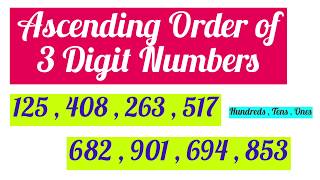 how to teach ascending order of 3 digit numbers maths for class 2 youtube